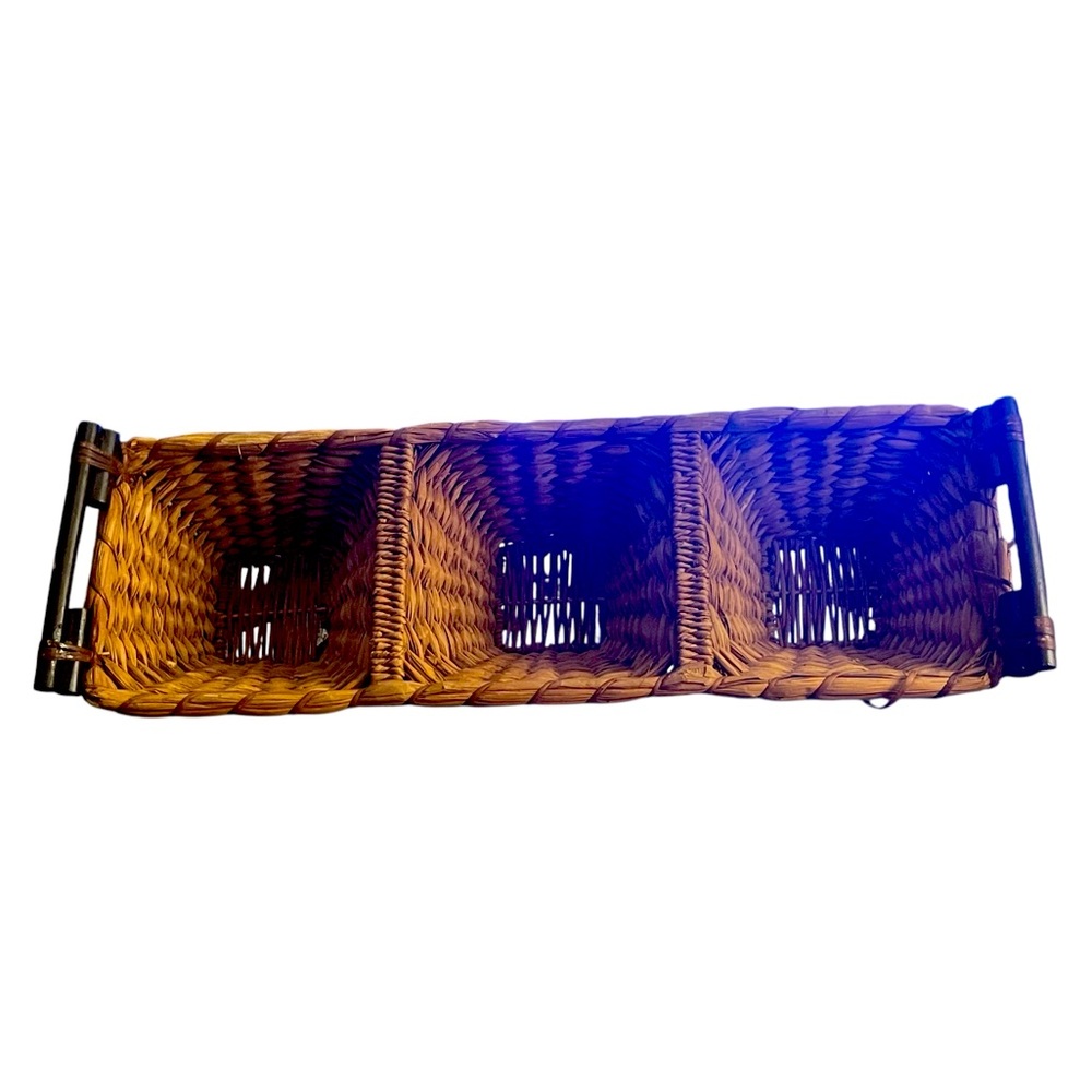 Woven Rectangular Basket with Handles
